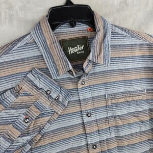 Howler Bros Mens Flannel Button Down‎ Shirt Medium Striped Long Sleeve Casual